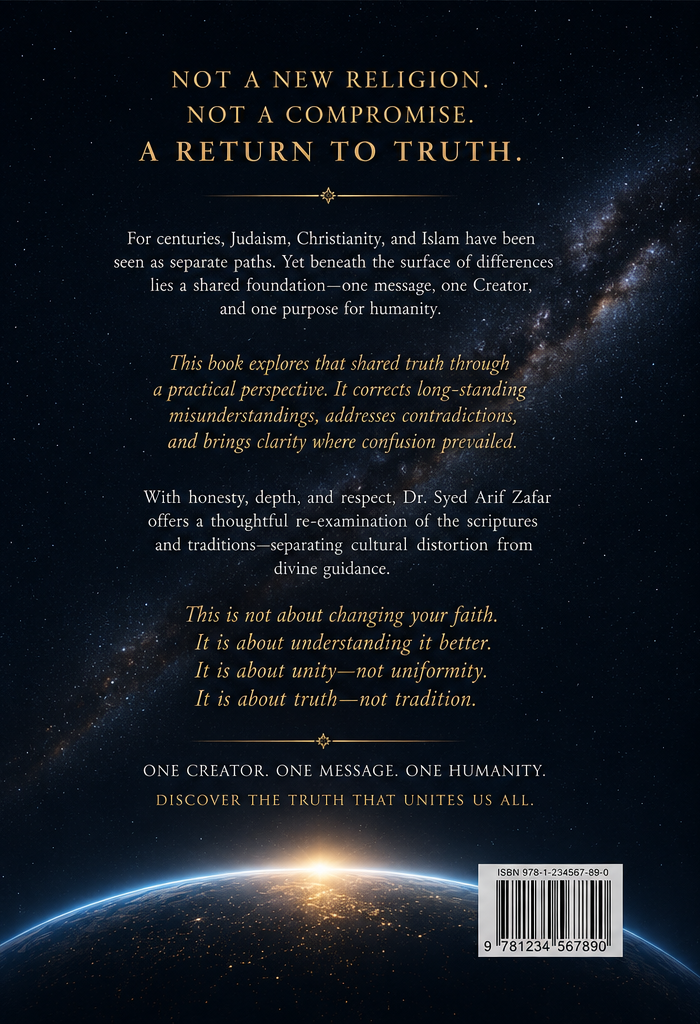 Back cover of Judaism, Christianity and Islam by Dr. Syed Arif Zafar
